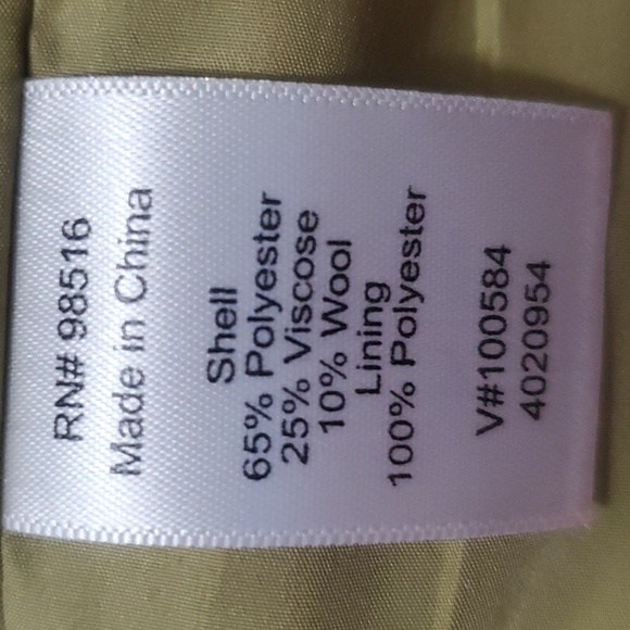 Coldwater Creek Olive Green Textured Tweed Wool Blend ButtonUp Blazer Jacket Sz8 - Picture 11 of 11